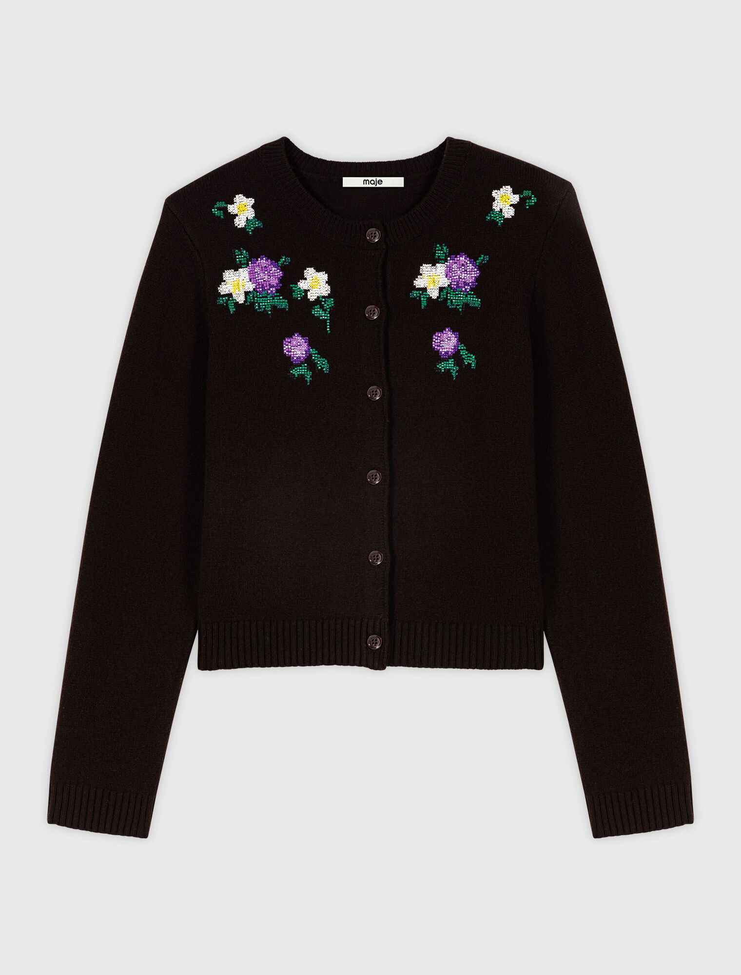 Cardigan with floral embroidery