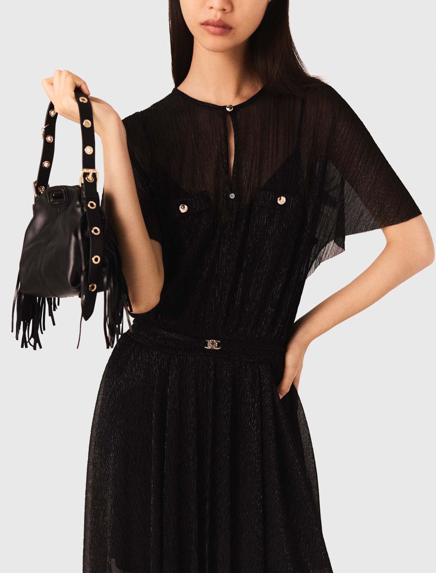 Robe longue métalisée