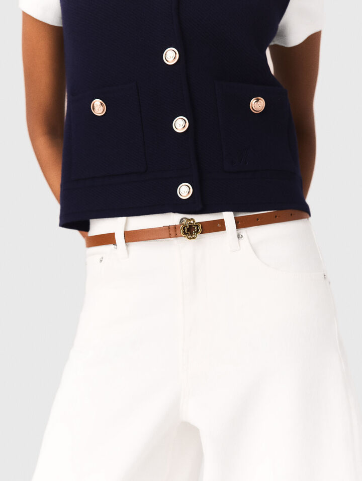 Gilet en maille &agrave; col polo