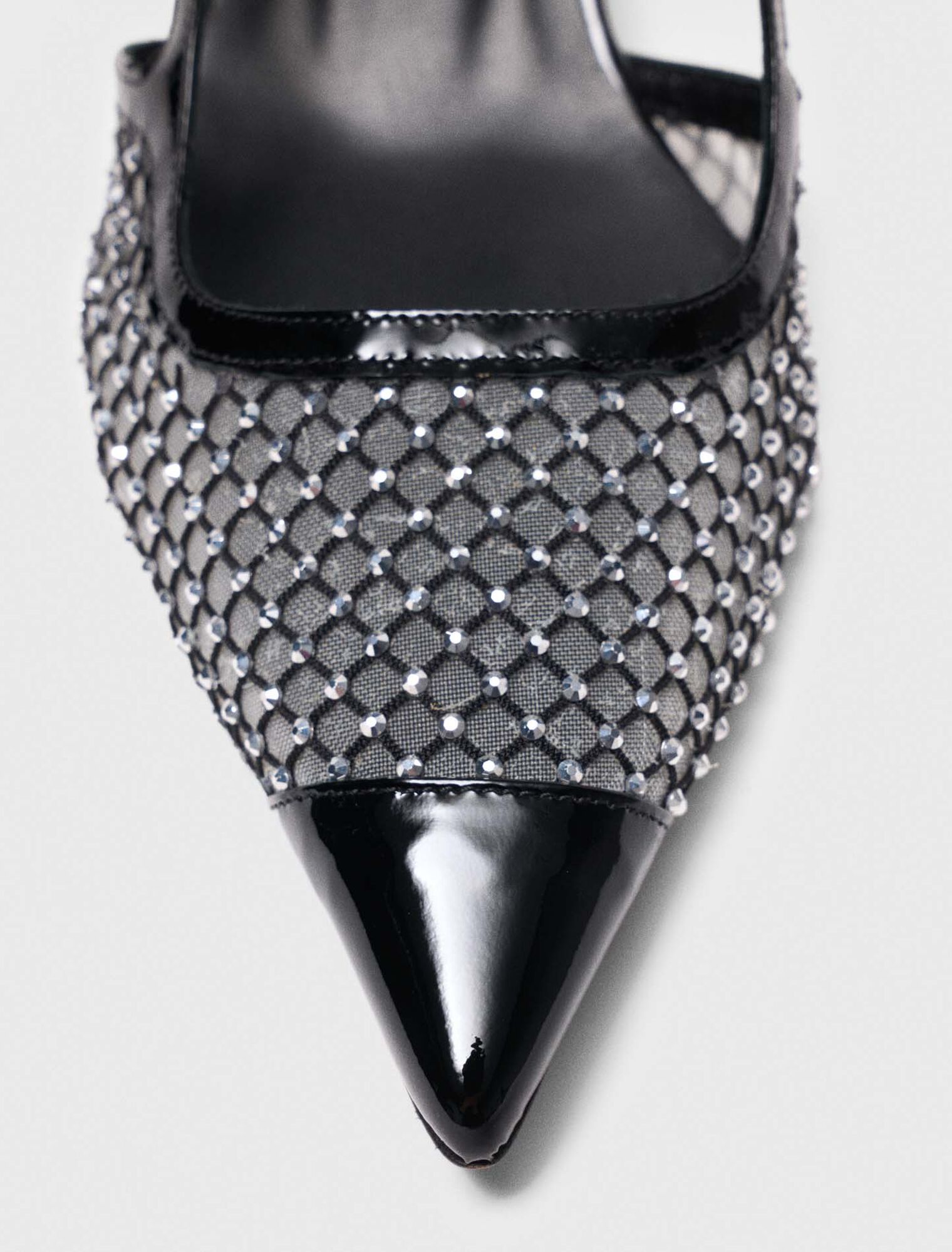 Escarpins en mesh strassé