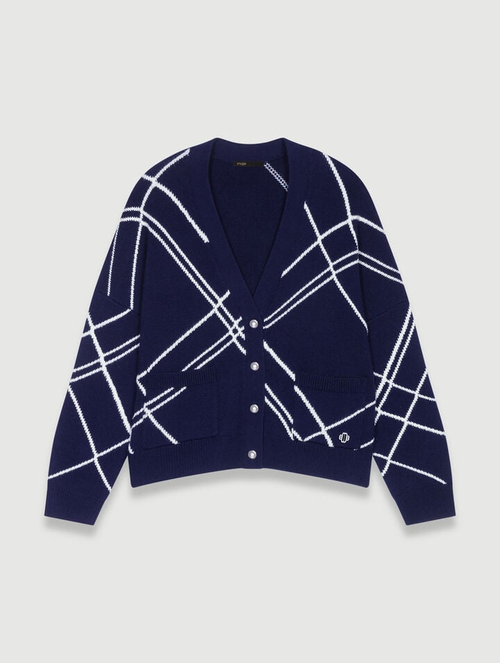 Striped knit cardigan