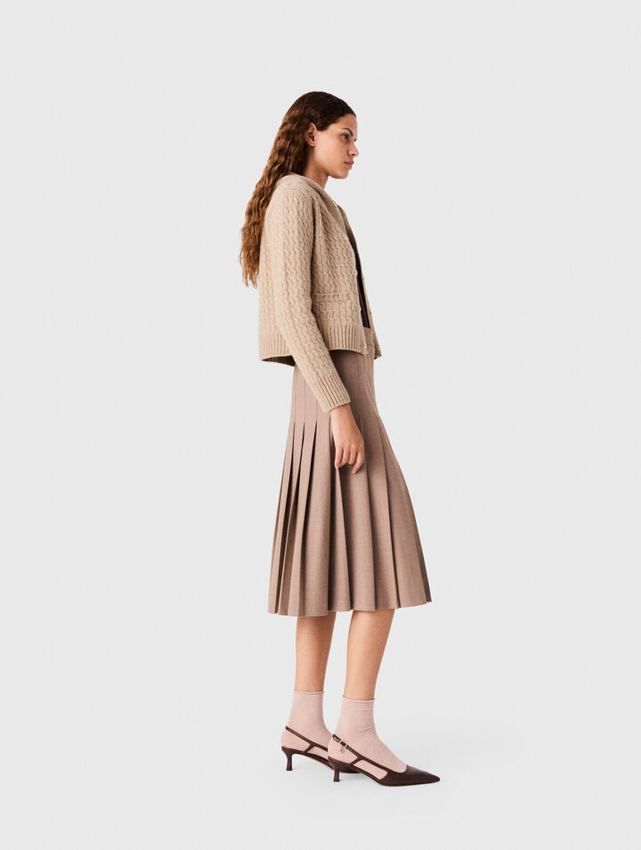 Jupe midi pliss&eacute;e &agrave; boucles