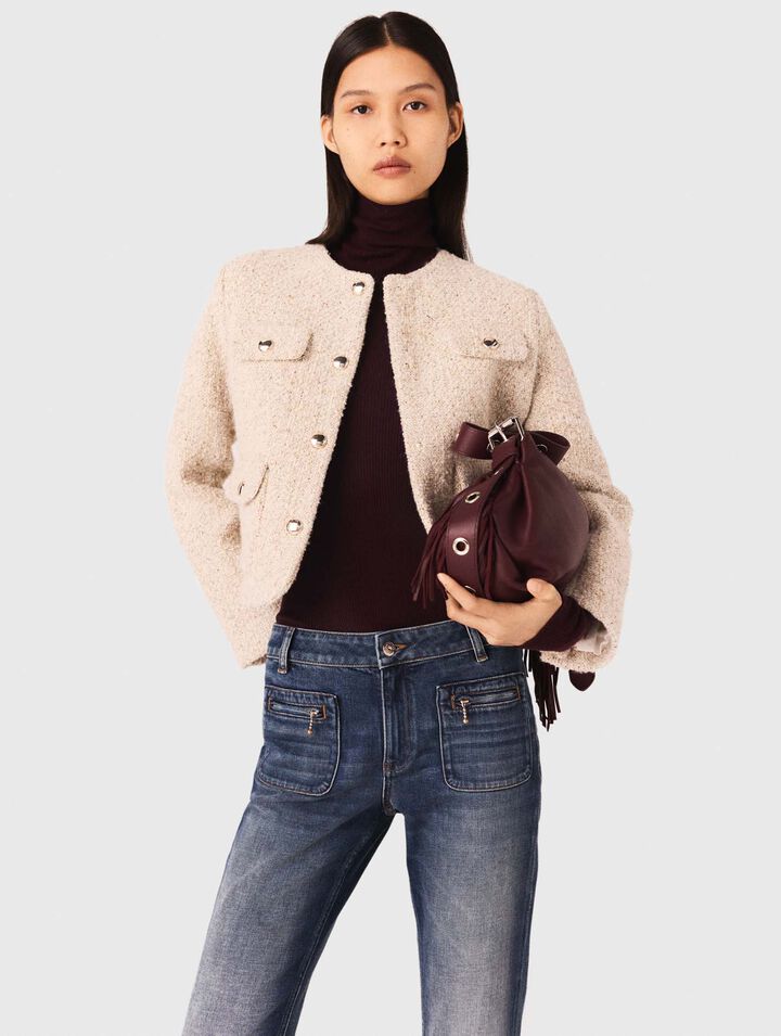 Veste courte en tweed bouclé