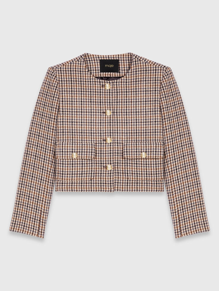 Veste courte à carreaux