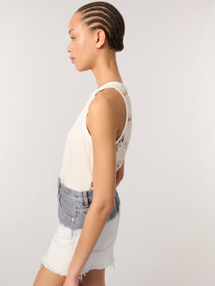 Short en denim tie & dye