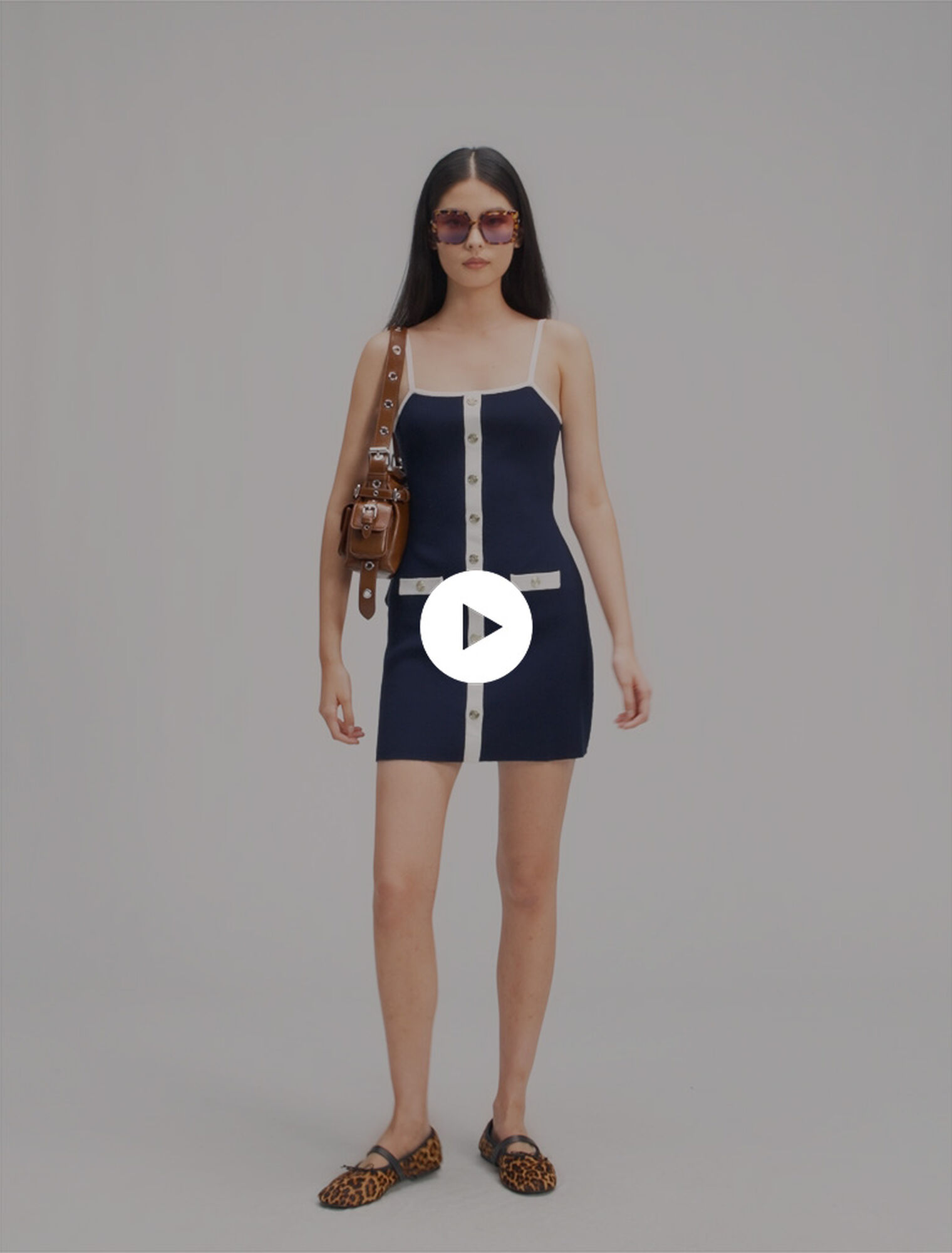 Rib knit short dress