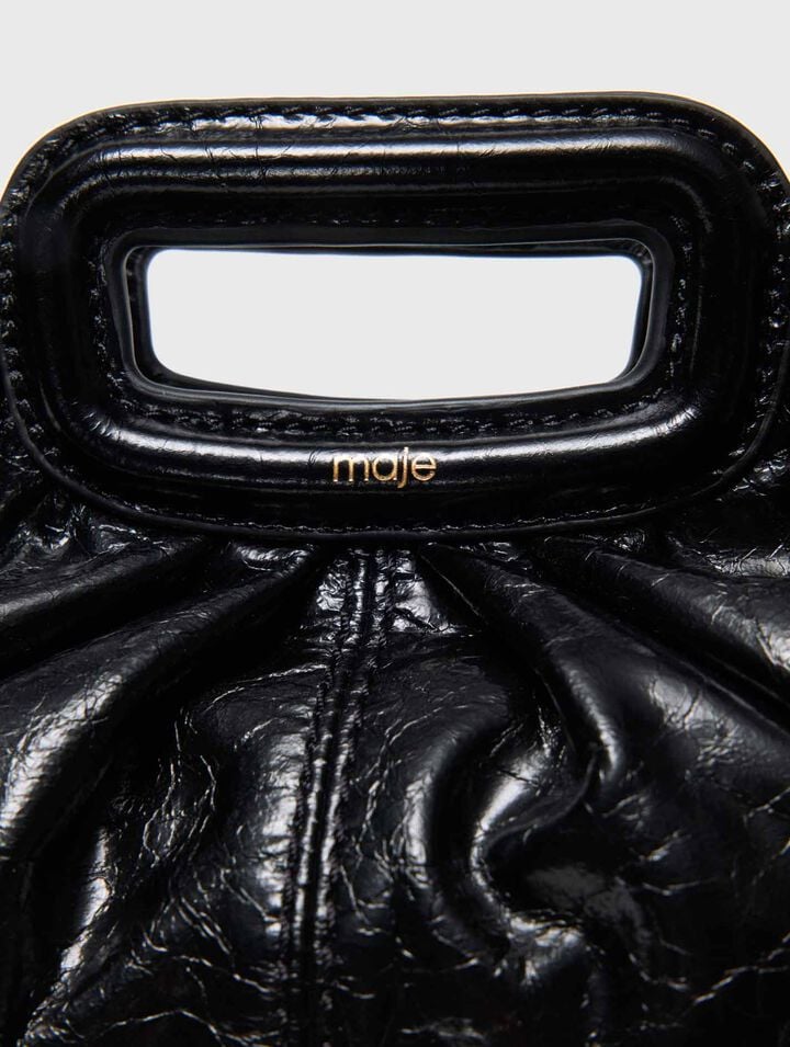 Mini clutch en cuir craquelé