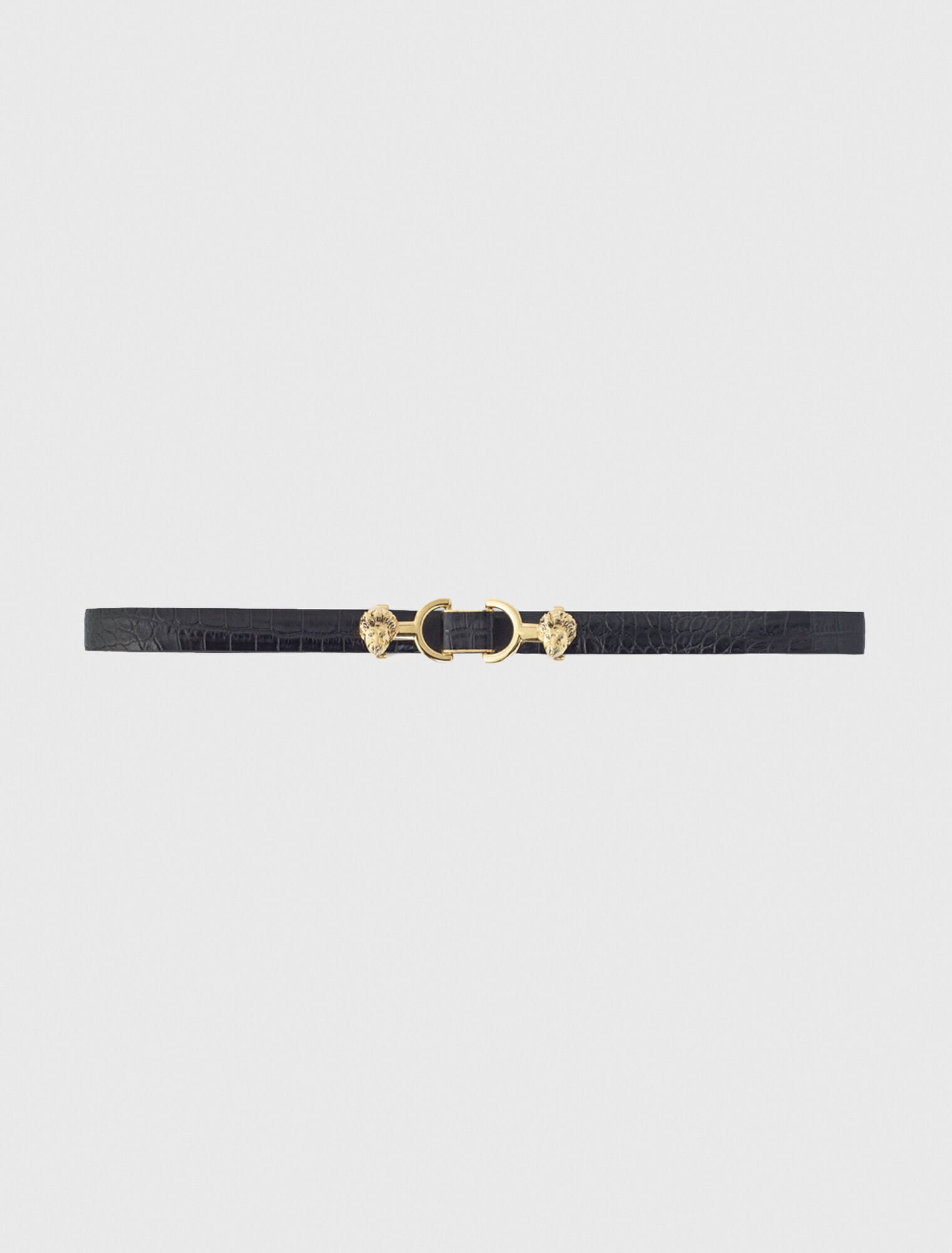 Ceinture fine en cuir à mors lion