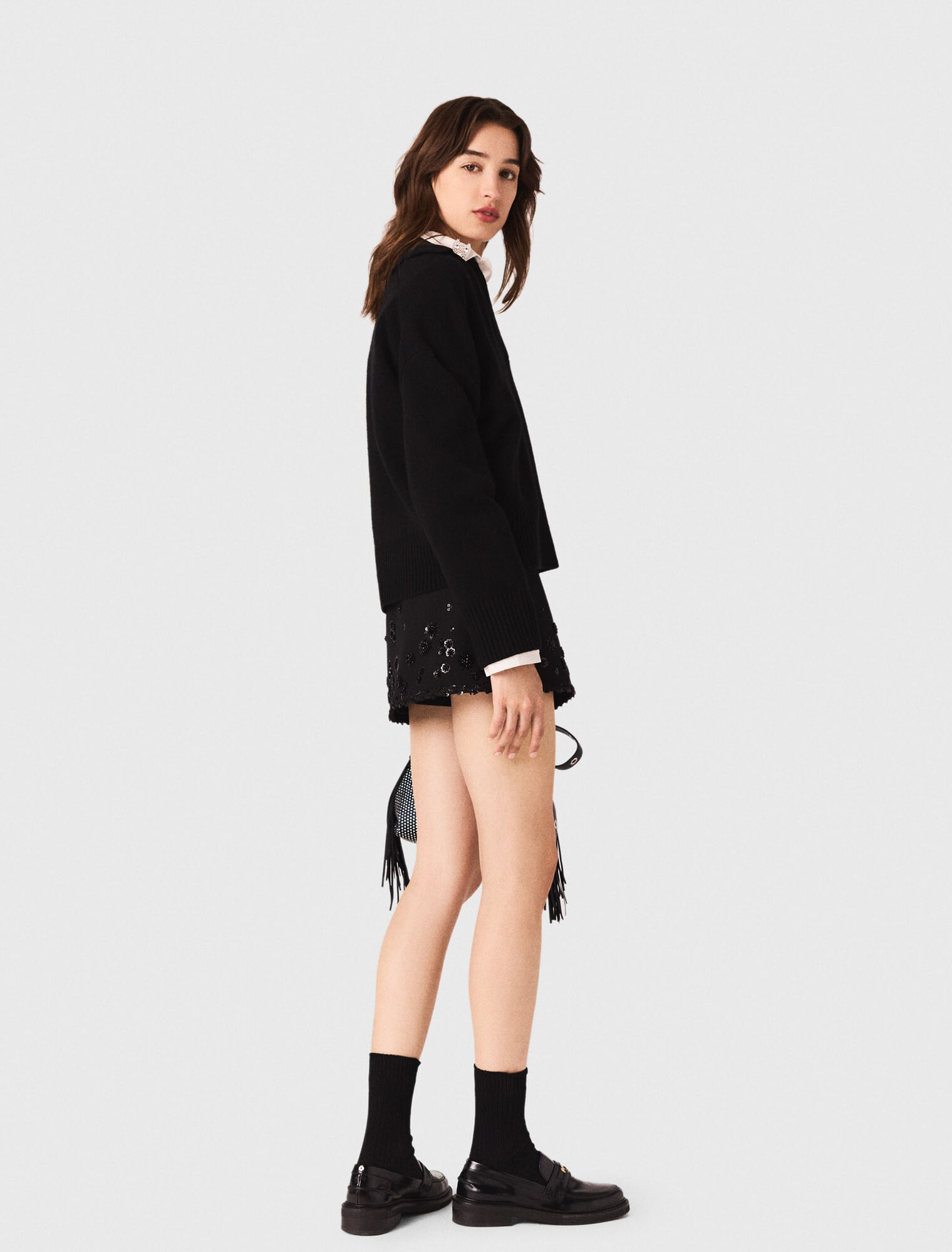 Pull à col polo ouvert