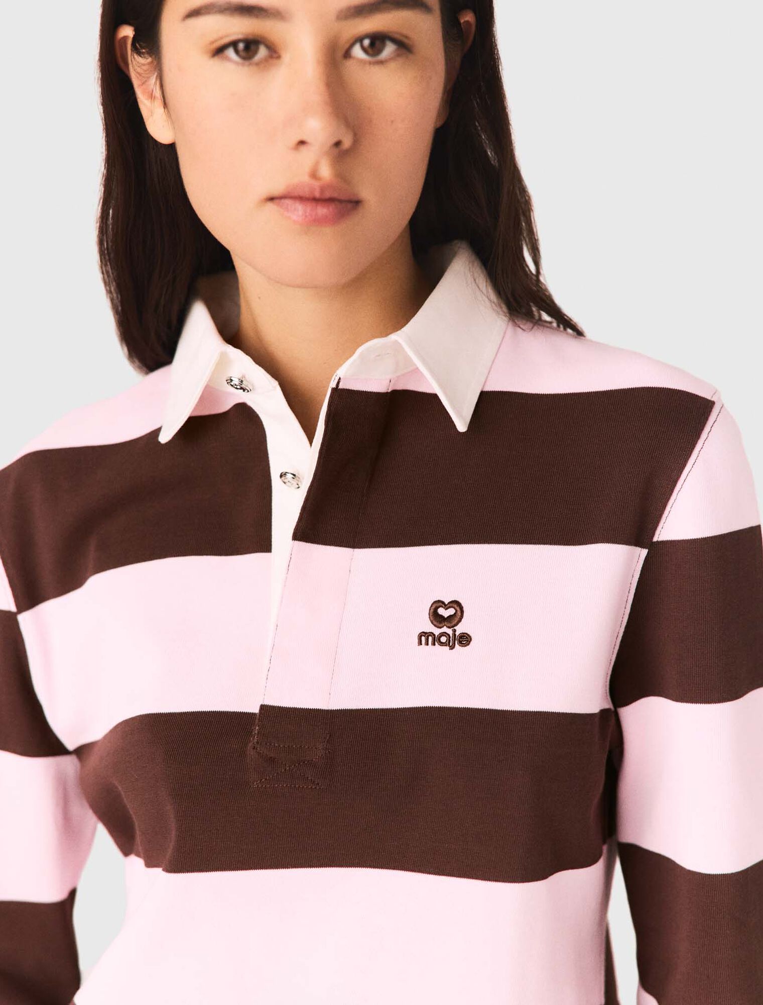 Striped polo sweatshirt