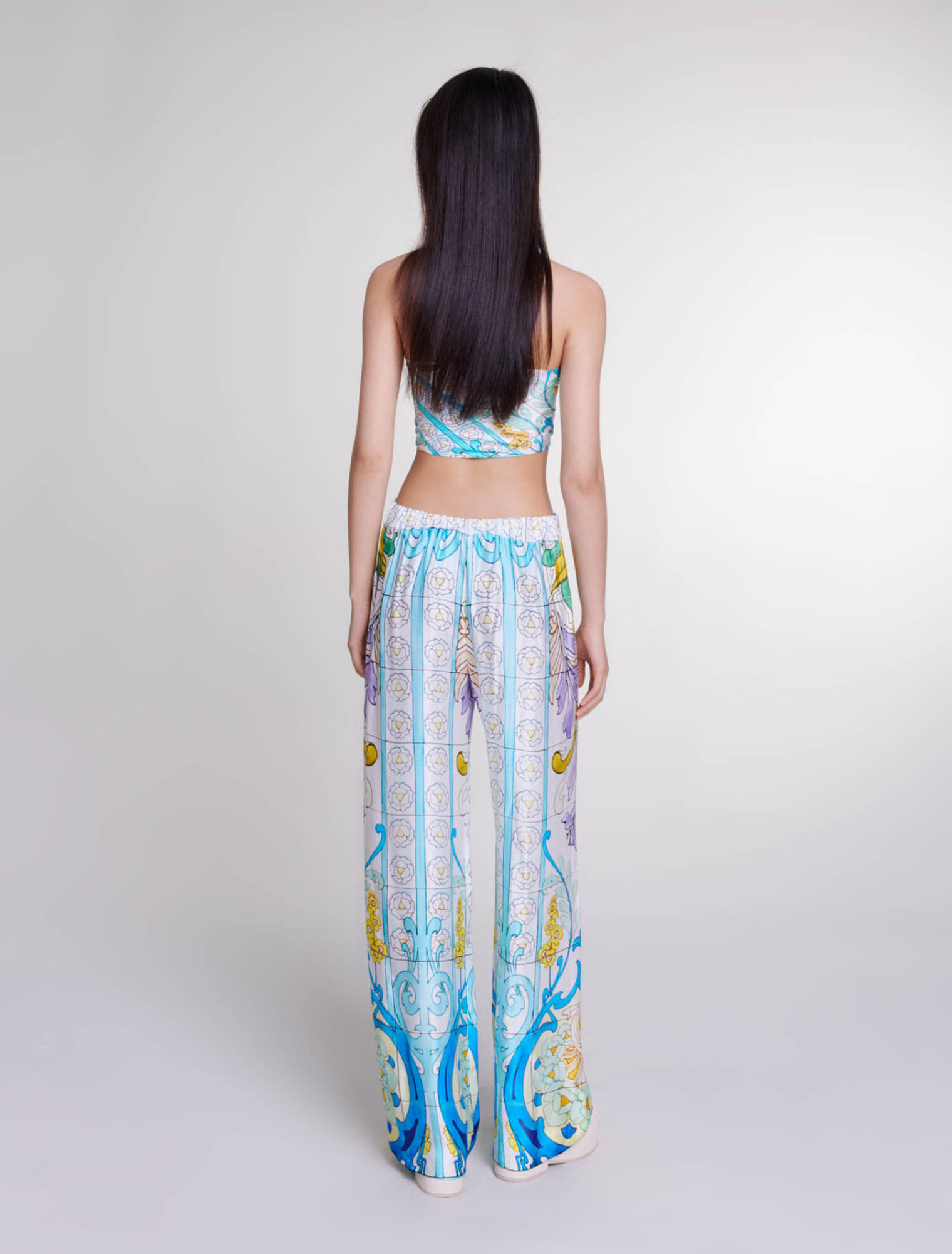 Pantalon satiné imprimé