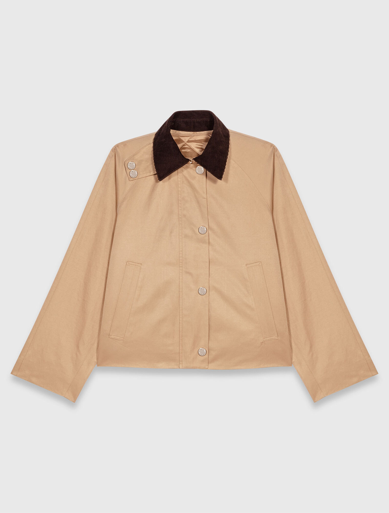 Blouson trapèze à col contrasté