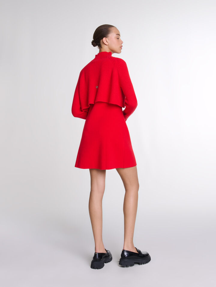 Robe courte 2-en-1 en maille