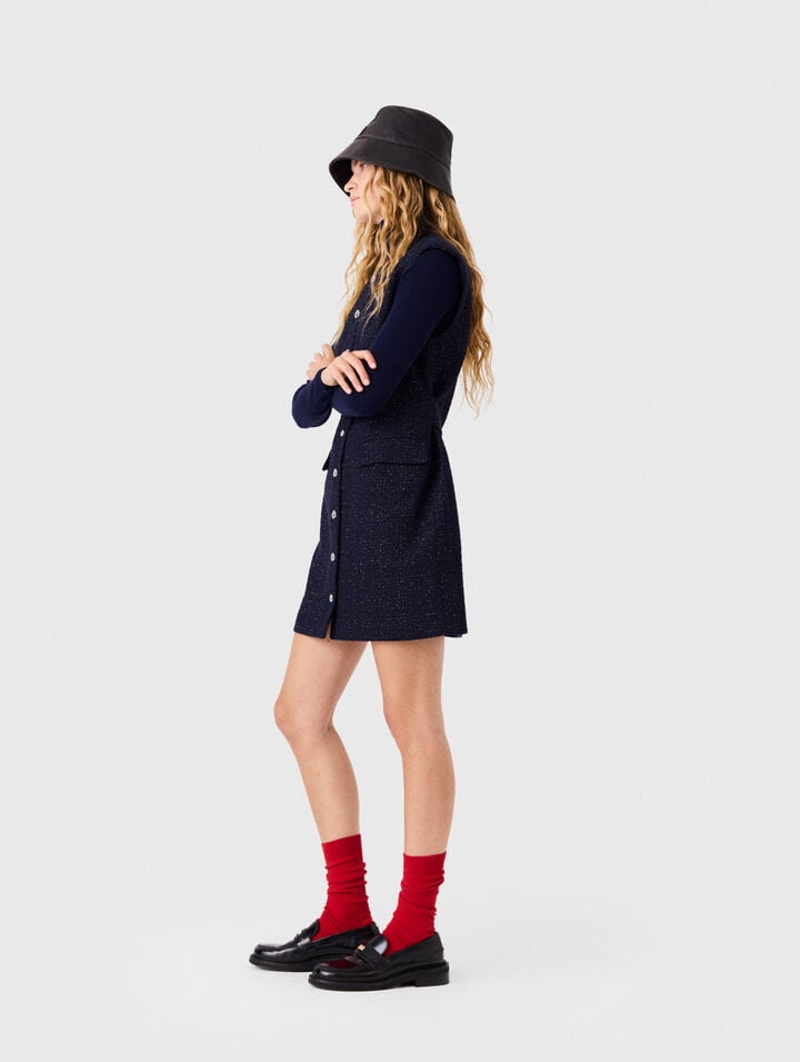 Short lurex tweed dress