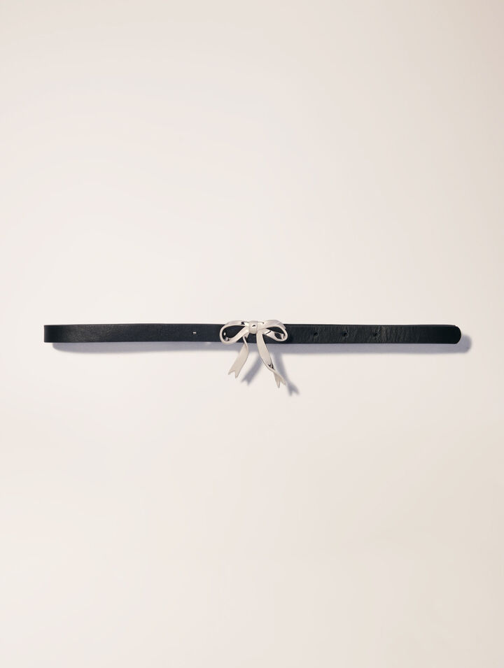 Ceinture noeud fine en cuir
