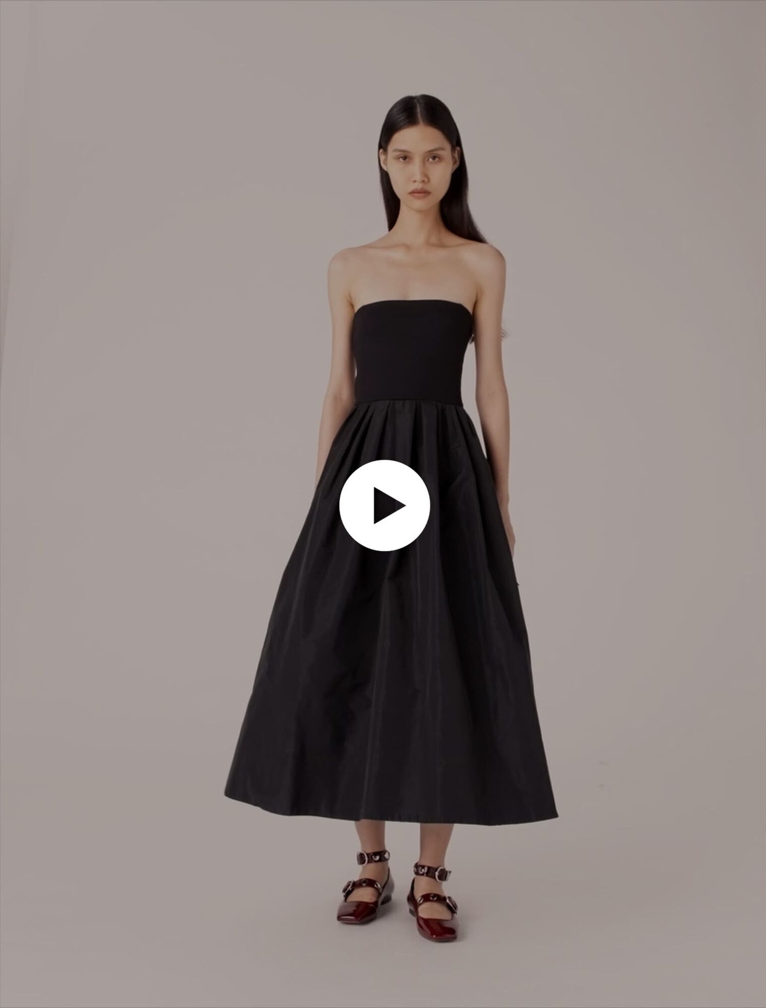 Robe bustier en maille et taffetas