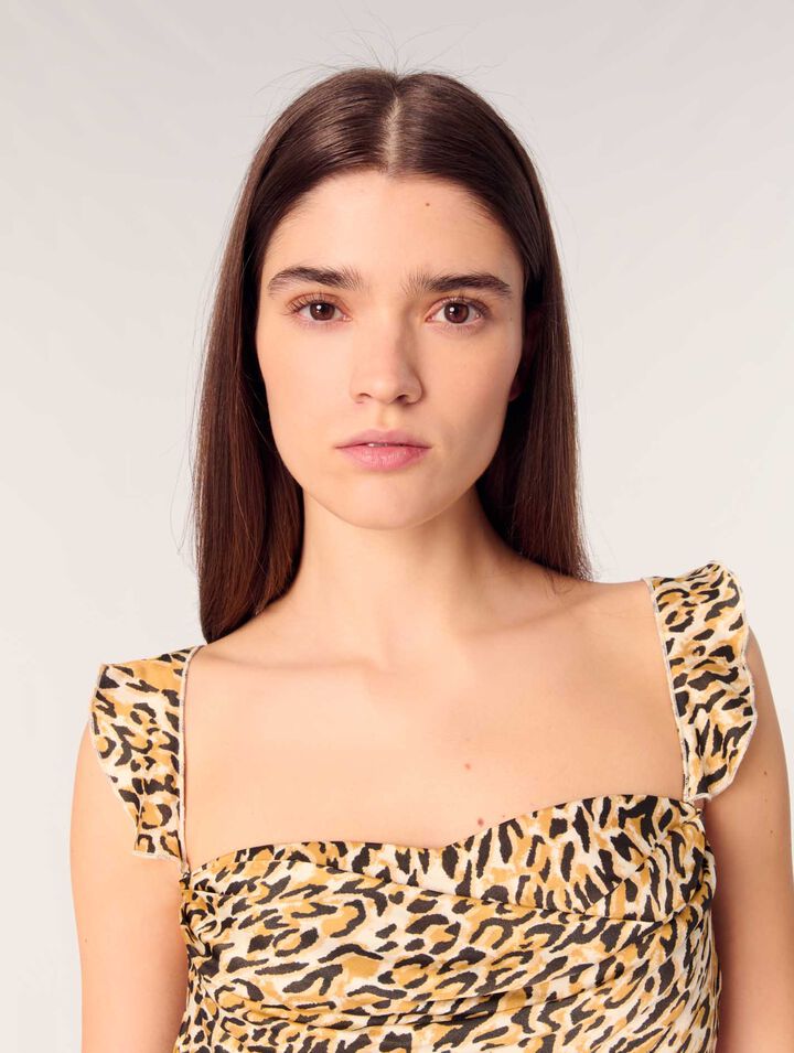 Robe courte imprimé leopard