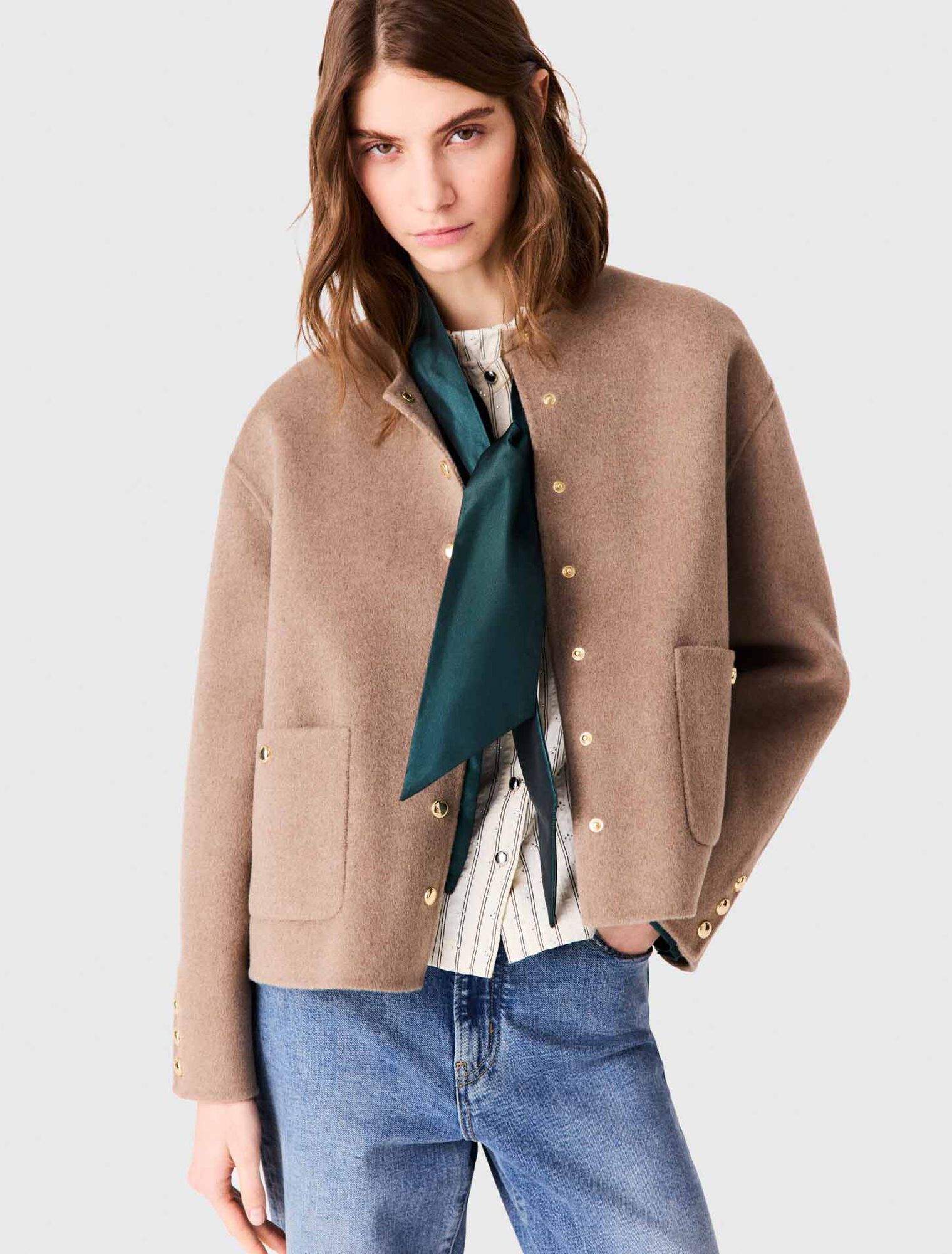 Manteau court en double face