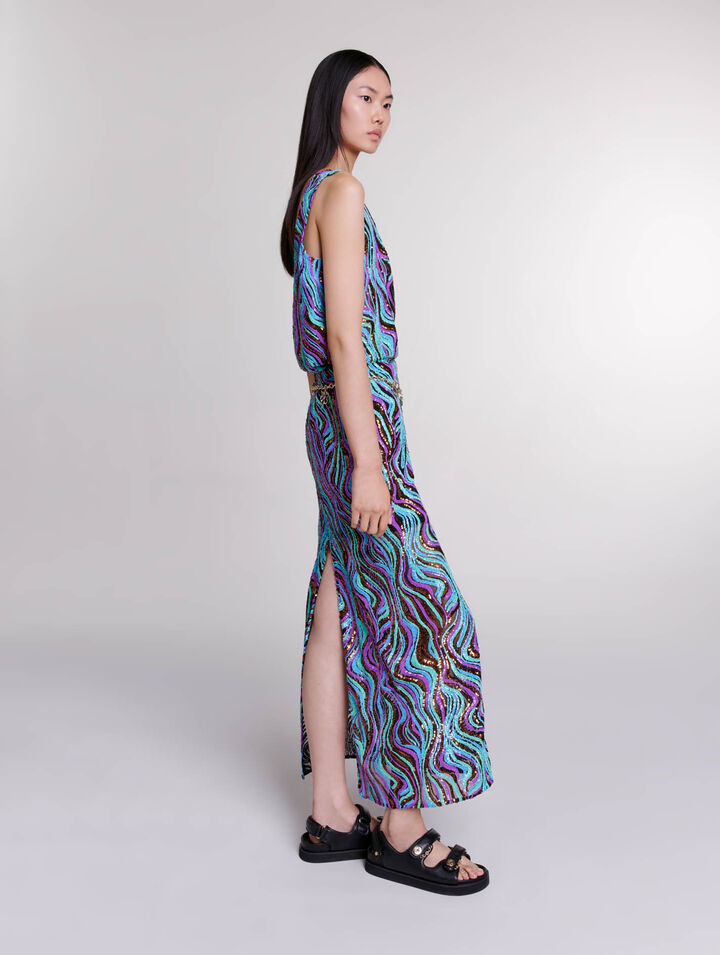 Sequin maxi skirt
