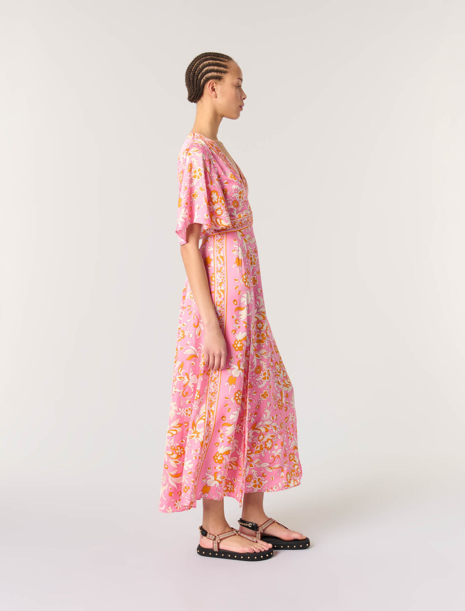 Robe longue fluide imprimée 