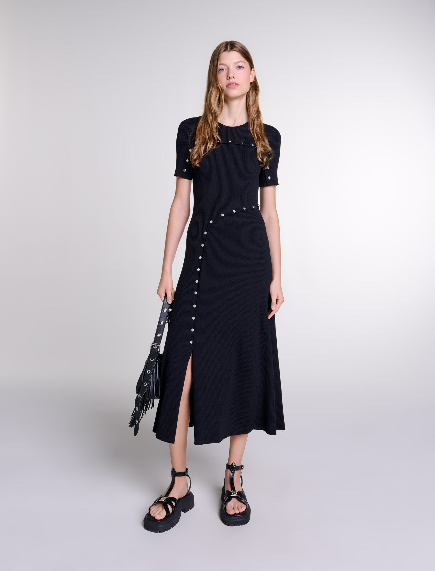 Robe longue en maille Robes longues Maje