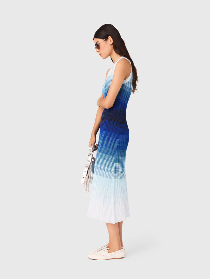 Robe longue en maille degrad&eacute;