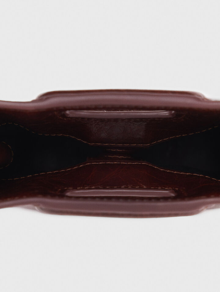 Sac M mini en cuir craquelé