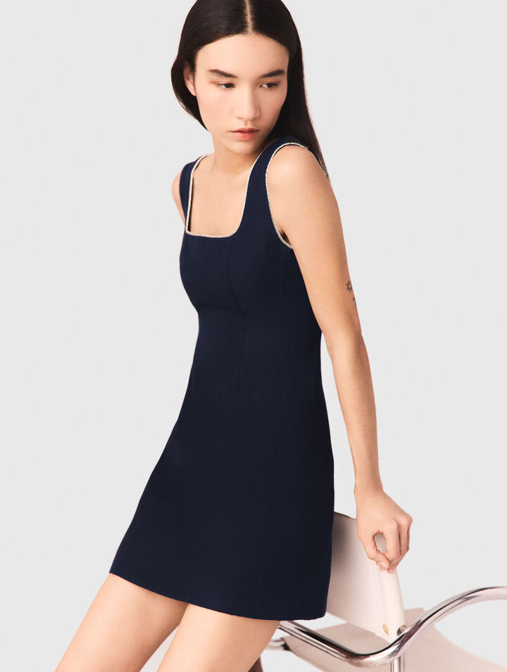 Robe courte en lin m&eacute;lang&eacute;