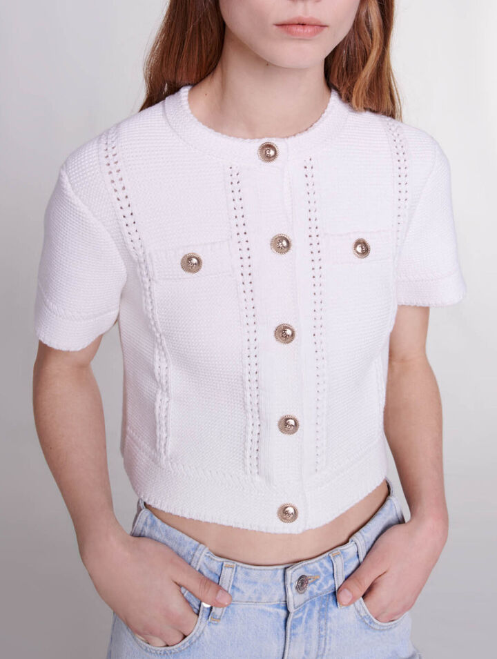 Cardigan en maille manches courtes