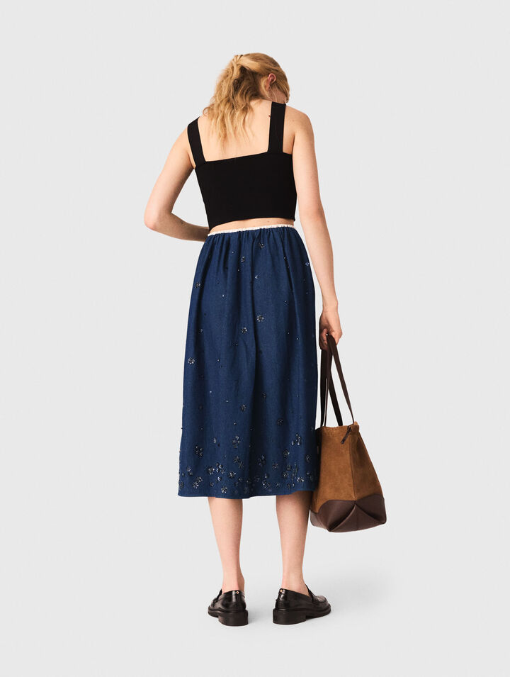 Crop top en maille &agrave; bretelles