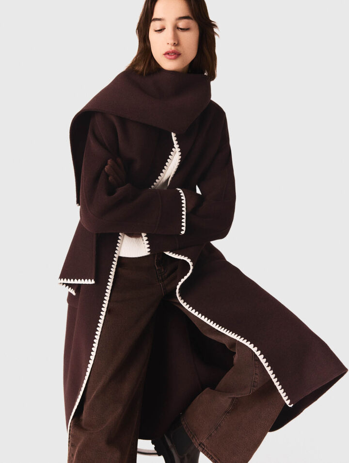 Manteau en double face brodé