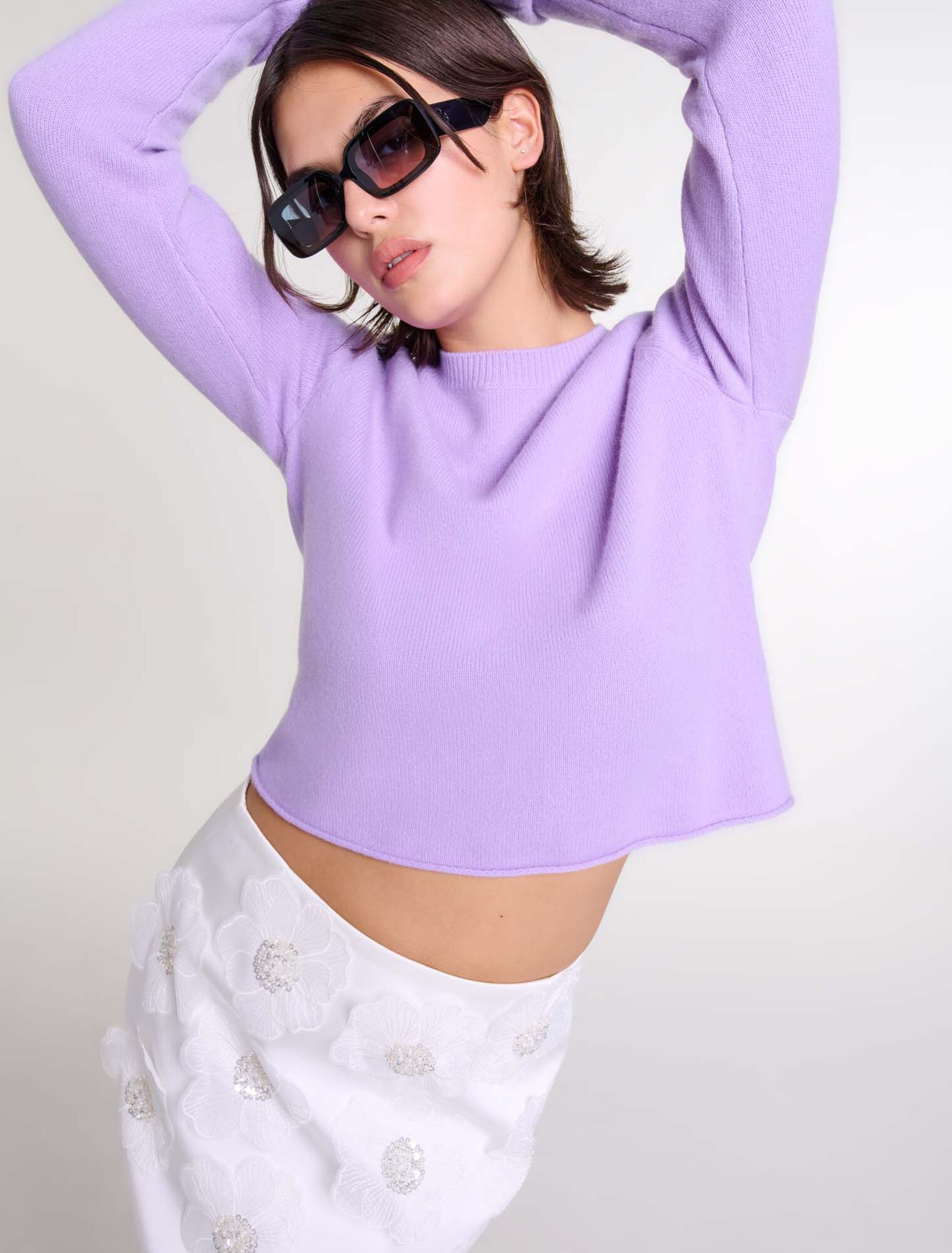 Pull court en cachemire
