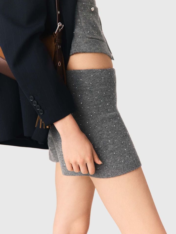 Short en maille avec strass