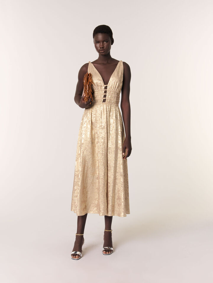 Robe longue métallisée