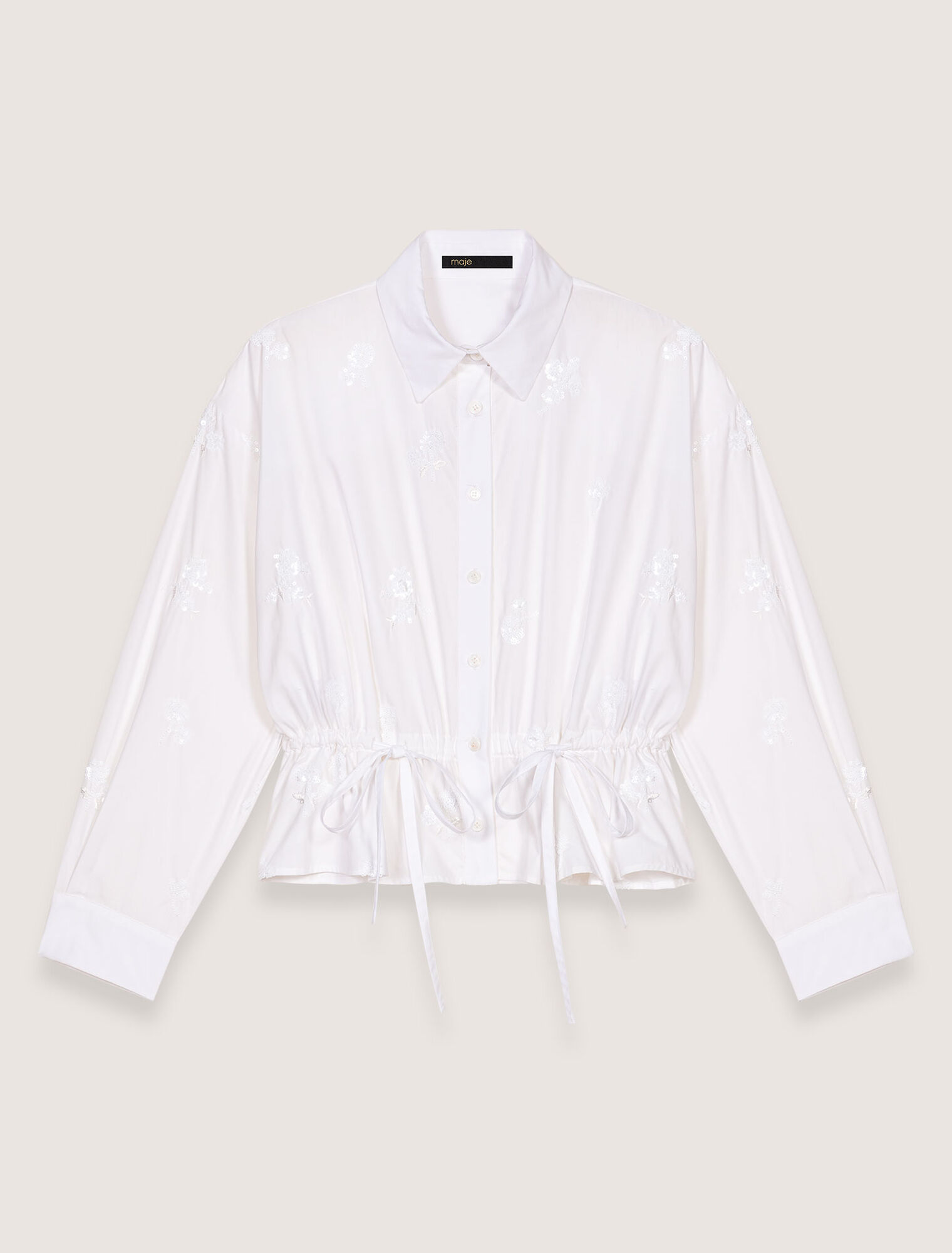 Chemise courte brodée