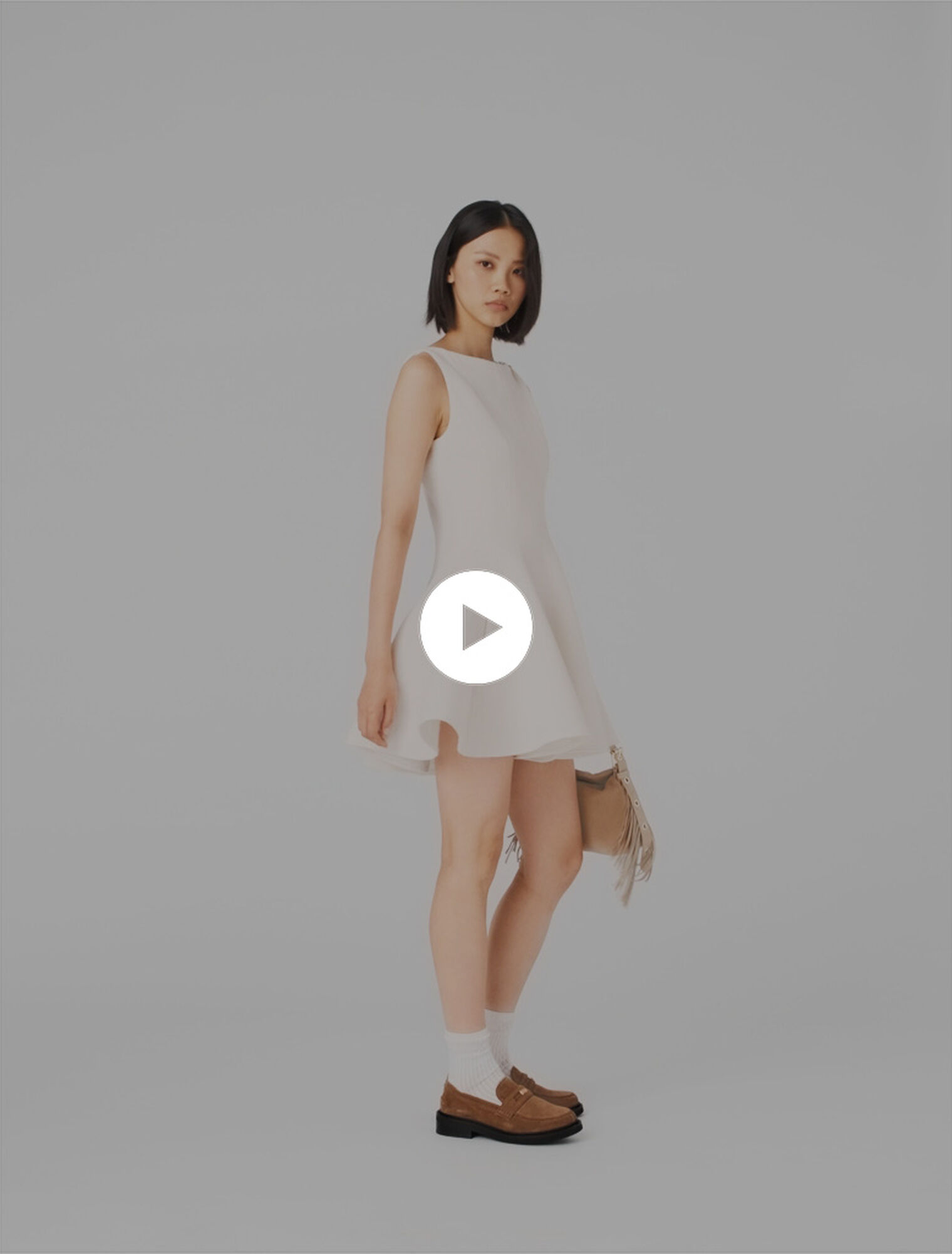 Short flared tweed dress