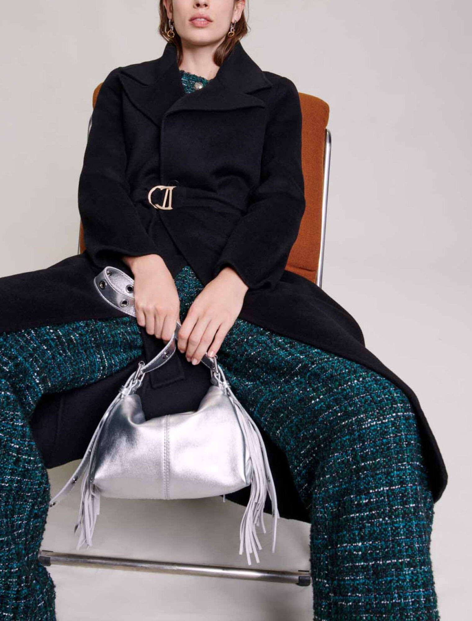Manteau en double face ceinturé