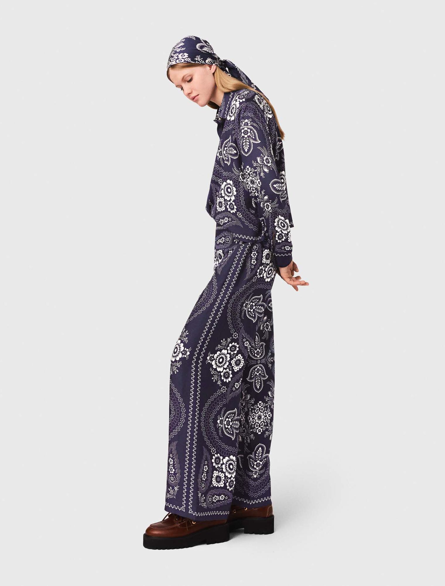 Flowing print trousers