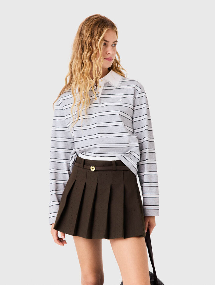 Short tailleur trompe-l'&oelig;il strass&eacute;