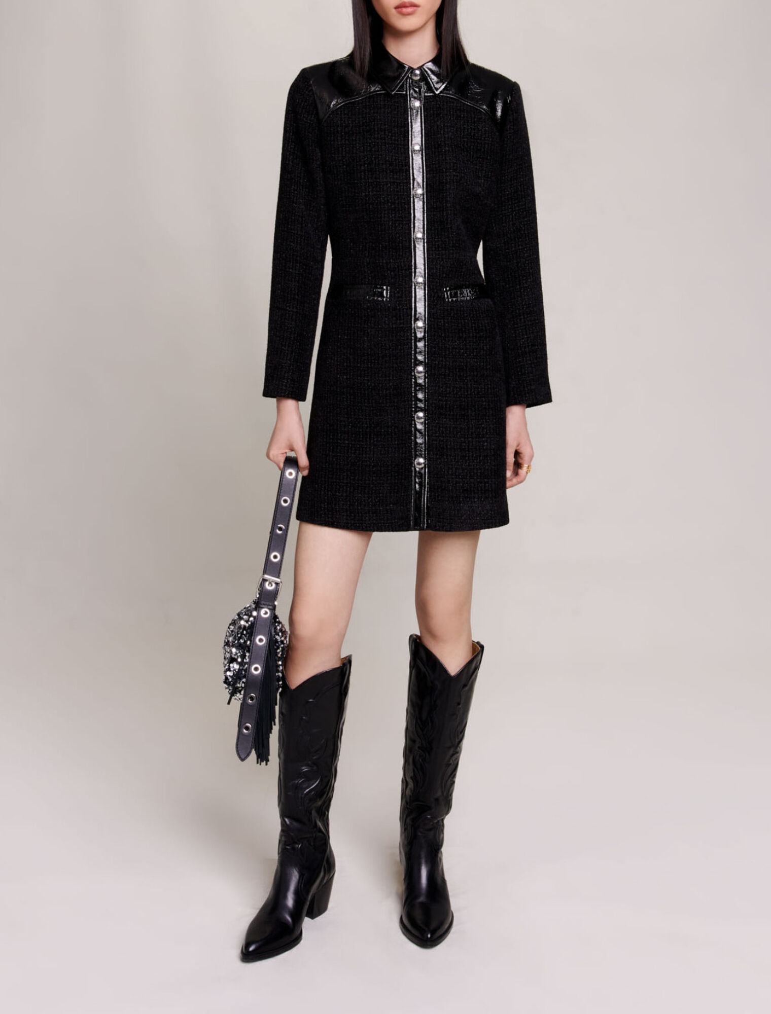 Robe courte en tweed