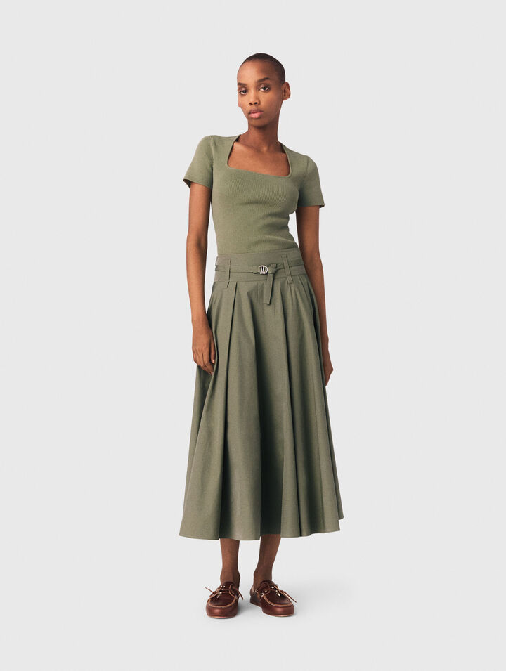 Pull cotel&eacute;e &agrave; encolure carr&eacute;e