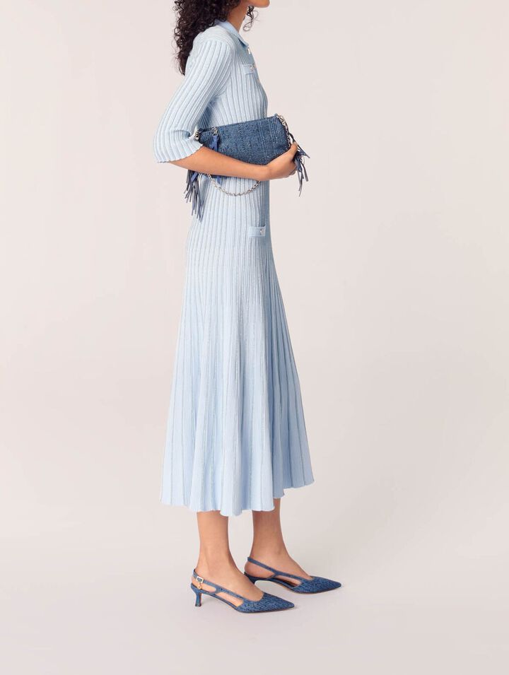 Slingback pump in rhinestone denim