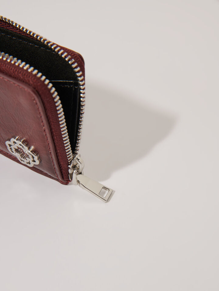 Porte-cartes en cuir craquelé
