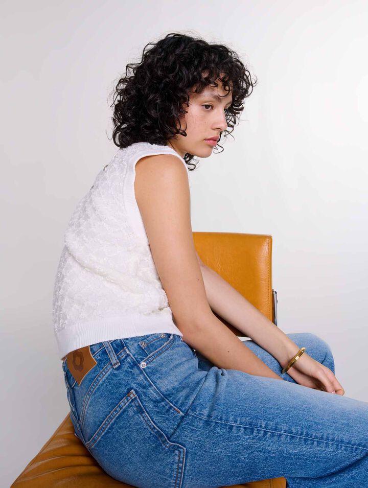 Pull sans manches en maille