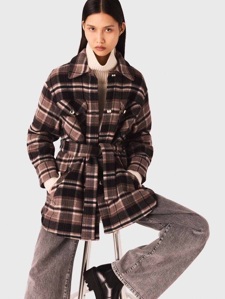 Checked coat