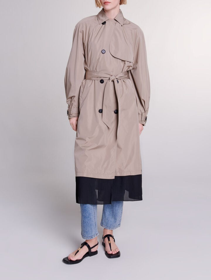 Contrast trench coat