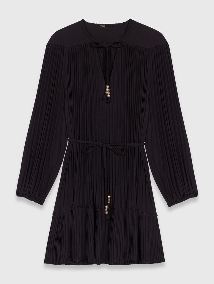 Robe courte plissée