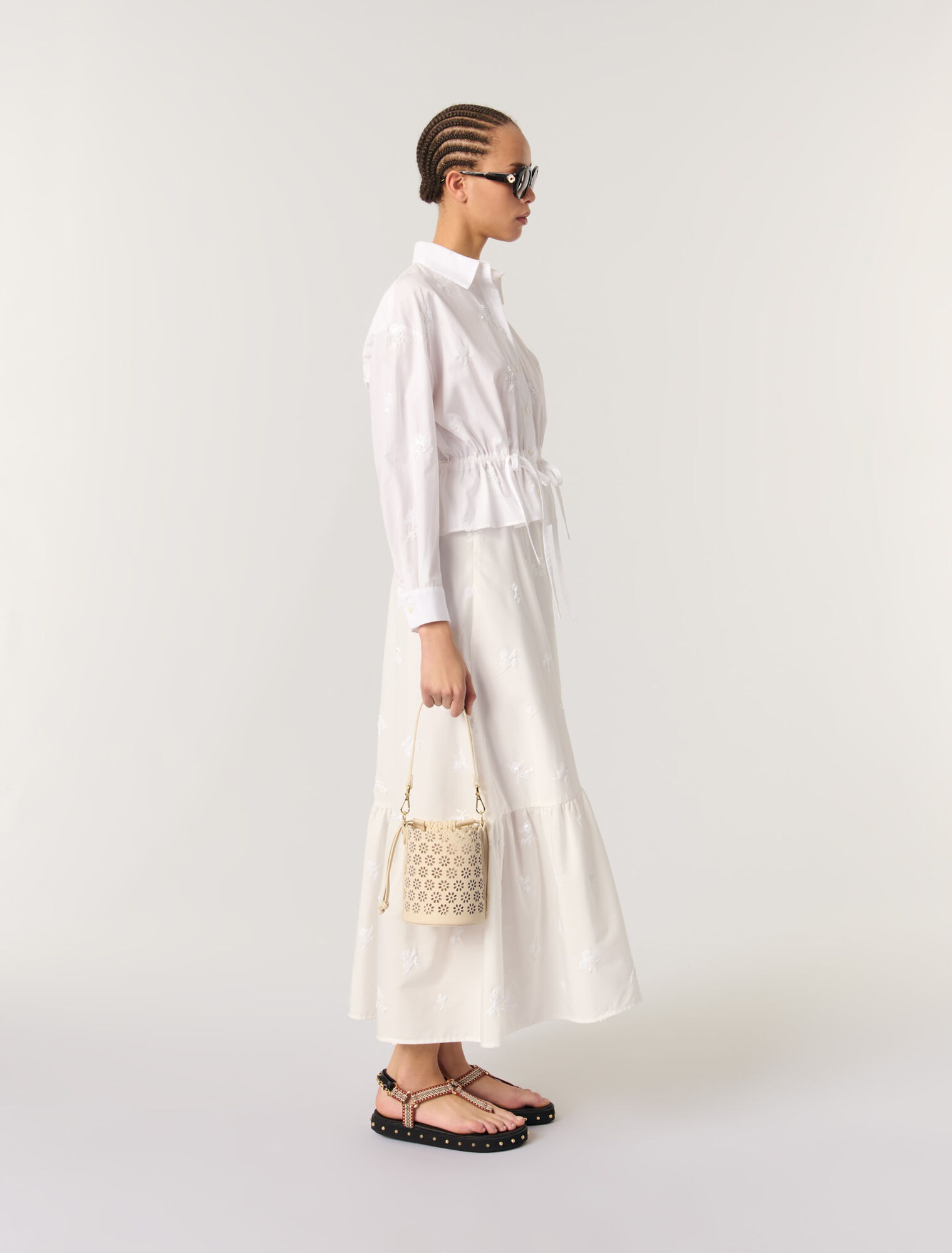 Chemise courte brodée