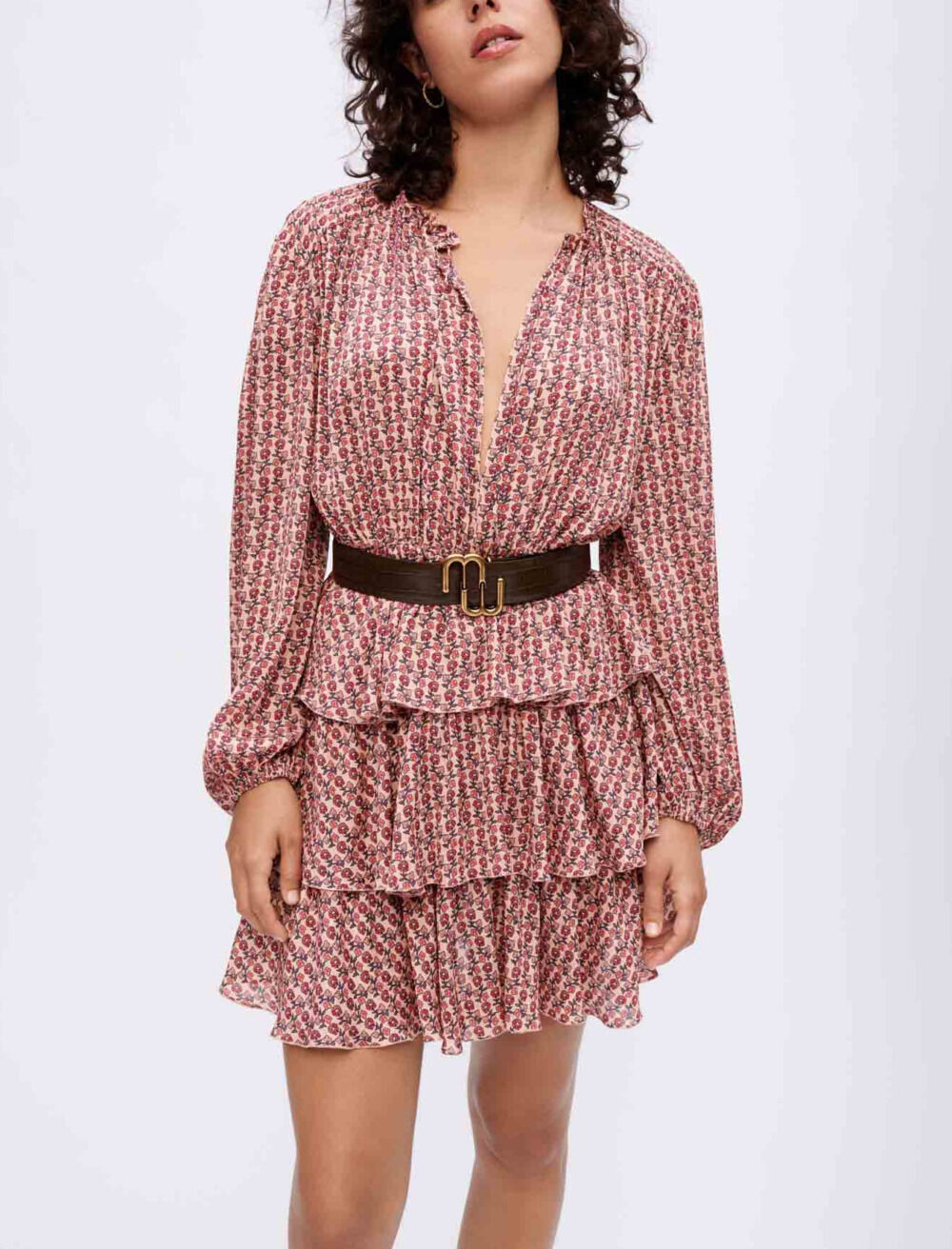 Robe fluide imprimee a volants Robes Maje