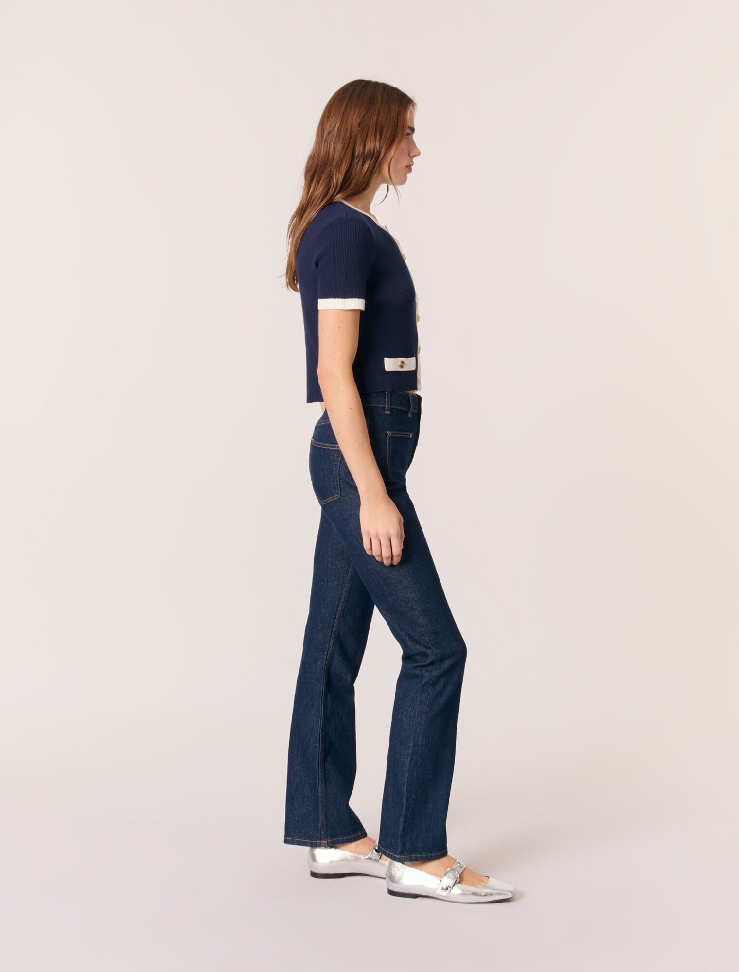 Contrasting cropped cardigan